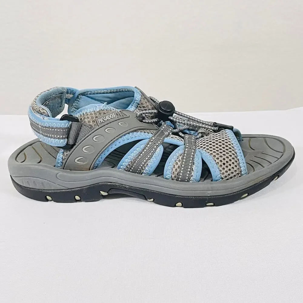 Nevados Hiking Sandals Women's 7 Blue Gray Slingback Adjustable Outdoor Shoes